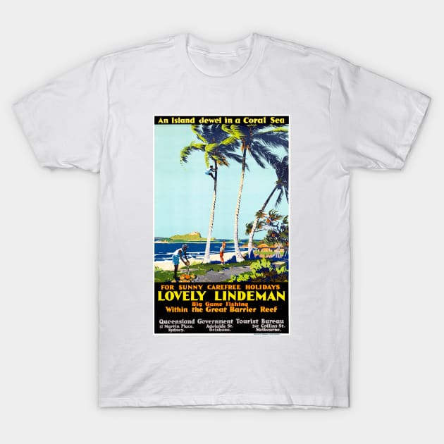 Vintage Travel Poster Lovely Lindeman Australia T-Shirt by vintagetreasure